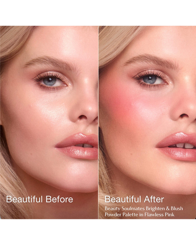 Pillow Talk Beauty Soulmates Airbrush Flawless Finish Brightening and Blush Powder Palette