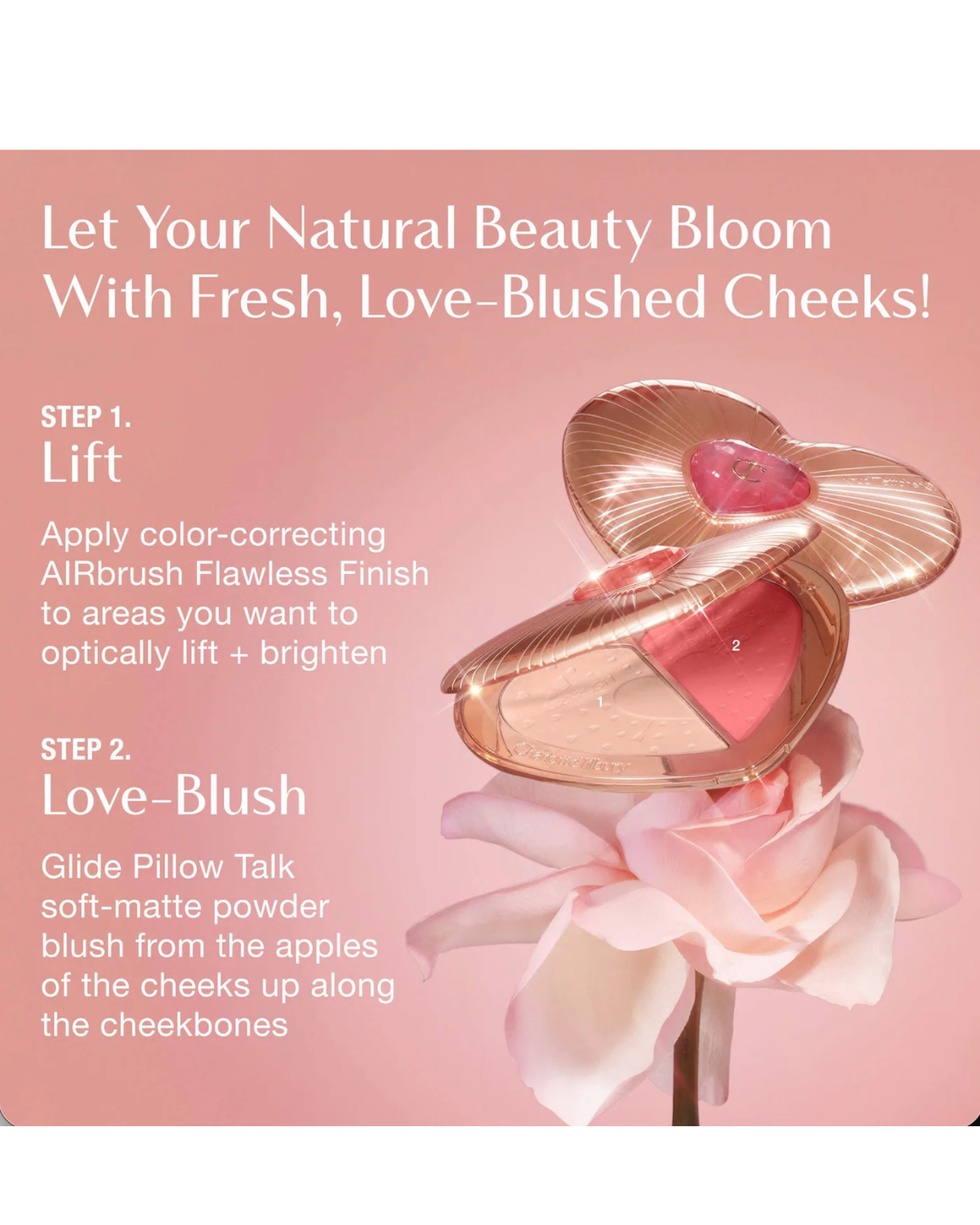 Pillow Talk Beauty Soulmates Airbrush Flawless Finish Brightening and Blush Powder Palette